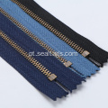 Zipper de latão para pendurar sacos e jeans